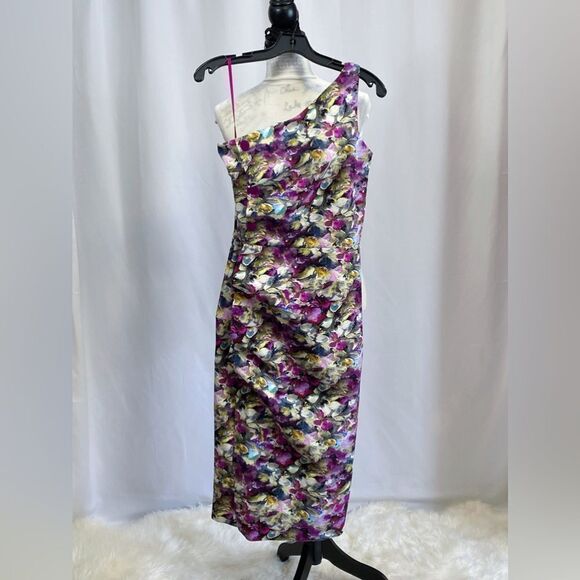 Chiara Boni La Petite Robe Floral One-Shoulder Dress size 8 - Picture 6 of 12